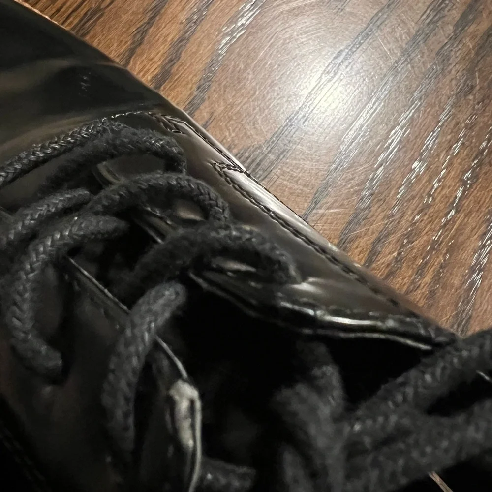 Zara Womens Size 36 Black Patent Leather Oxford Lace Up Loafers